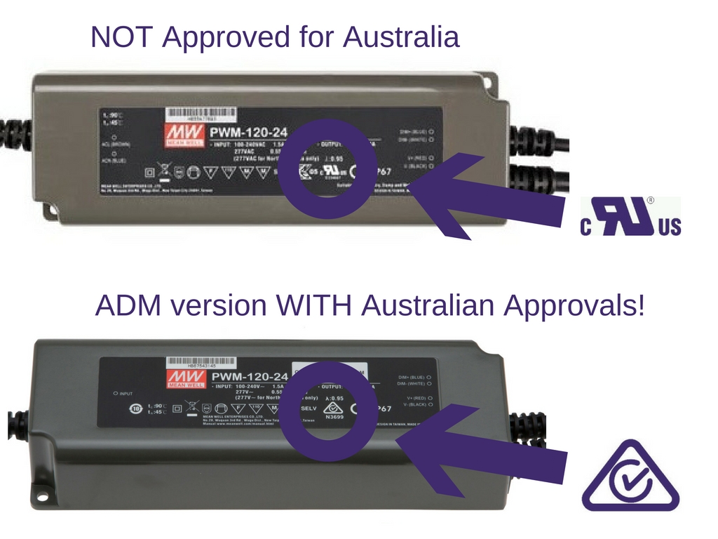 Australian approved MEAN WELL LED drivers