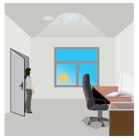 Daylight harvesting. Light activates because there is not enough sunlight. Daylight harvesting. Light activates because there is not enough sunlight.