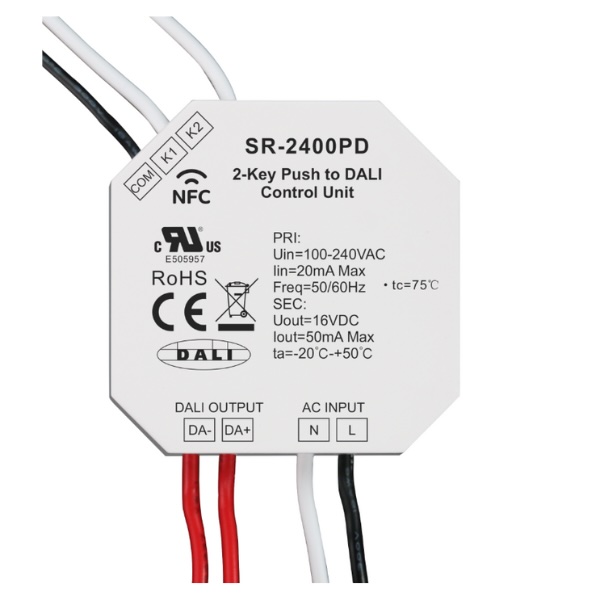 SUNRICHER SR-2400PD NFC Programmable 2-Key Push to DALI-2 Converter SUNRICHER SR-2400PD NFC Programmable 2-Key Push to DALI-2 Converter