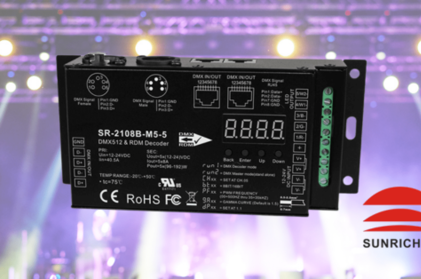 DMX Master and Decoder – The Sunricher SR-2108B-M5-5 DMX512 and RDM Controller